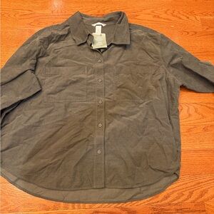 HM Charcoal grey Button-Up Shirt new with tags XL